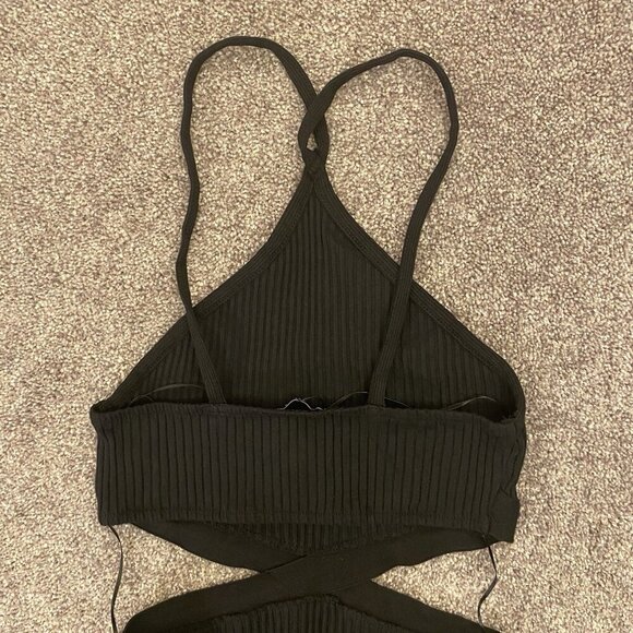 Zara Ribbed Cotton Blend Cut Out Bodysuit Women’s Black Size M - Medium - NWT - Picture 9 of 15